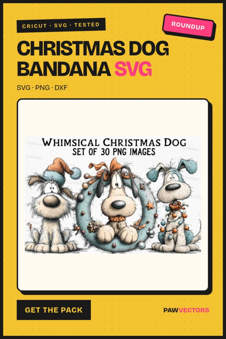 12 Christmas Dog Bandana SVG Files for Pet Boutique Cricut Sellers