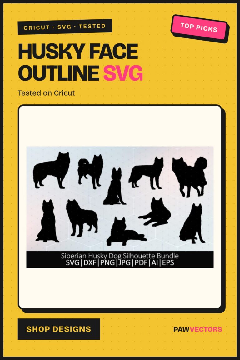 10 Husky Face Outline SVG Files for Minimalist Cricut