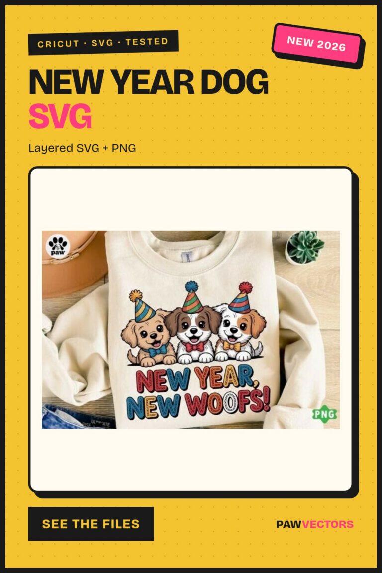 10 New Year Dog SVG Designs for Cricut Holiday Tees