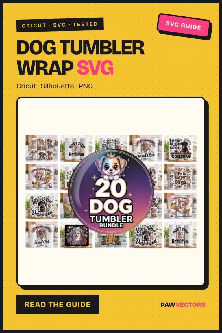 12 Dog Tumbler Wrap SVG Bundles for 20oz Skinny