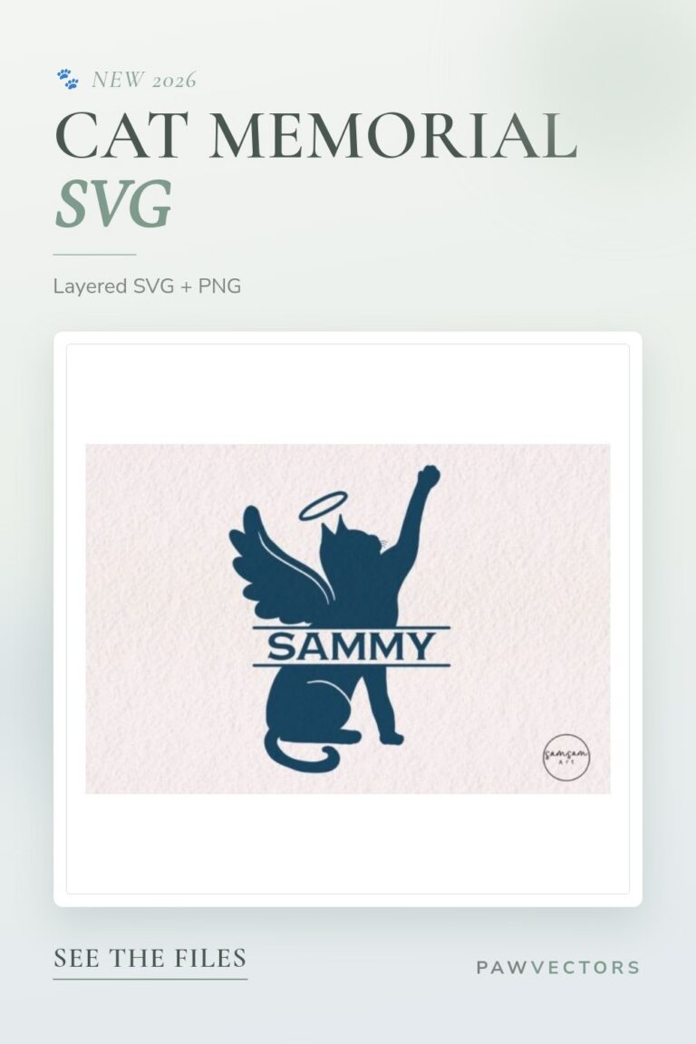 10 Cat Memorial SVG Designs for Keepsakes & Cricut