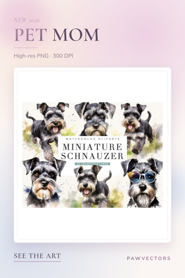12 Watercolor Pet Mom PNG Files for Gift Sellers