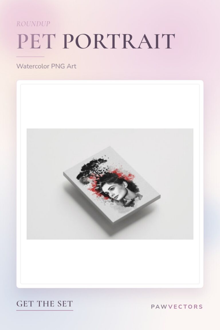 12 Watercolor Pet Portrait PNG Bundle for Etsy Sellers